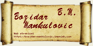 Božidar Mankulović vizit kartica